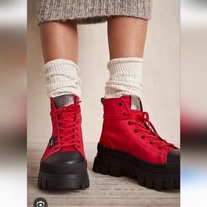 Palladium Red and Black Women's Shoes